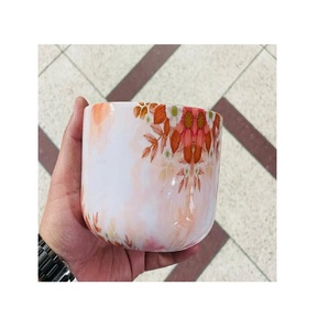 Macetas Cuadradas Grandes Hechas a Mano de Terracota con Acabado Esmaltado, Macetas de Arcilla Indias para Suculentas y Platillos de Gran Tamaño - Product Image 4