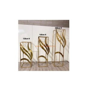 Juego de 3 centros de mesa de boda de forma cuadrada, diferentes tamaños, fiestas de primera calidad, centro de mesa de Resort y hoteles - Product Image 1