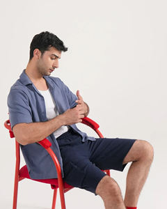 Pantalones cortos Cargo azules marinos informales de alta calidad para hombre, pantalones cortos Bermudas de felpa francesa Unisex, pantalones cortos Cargo de estilo callejero a la moda - Product Image 2