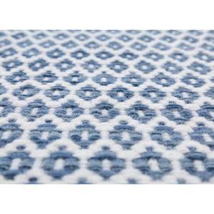 พรมขนสัตว์ผสมปอกระเจาสีน้ำเงินแบบทอเรียบ ทำมือ ขนาดใหญ่ 9x12 ฟุต รูปทรงสี่เหลี่ยมผืนผ้า ลายแบบนามธรรม สำหรับทางเข้าบ้าน โถงทางเดิน รุ่น Pdwl-334 - Product Image 3