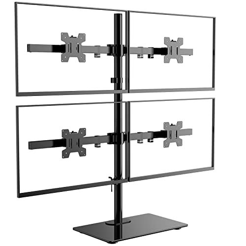 Heavy Duty 4 Screen Monitor Stand, Office Desk Mount