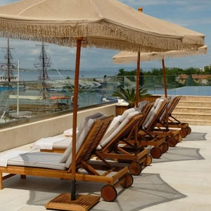 Sombrilla de playa con flecos de macramé bohemio hecha a mano con estilo, diseño moderno para la máxima comodidad de sombrilla, aventuras al aire libre, uso en almacén - Product Image 2