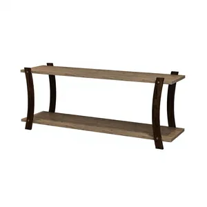 White Wooden <b>TV</b> <b>Stand</b> with Shelf 2-Tier <b>TV</b> Console Modern & Minimal Design - Product Image 1
