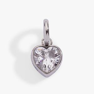 Colgante de Corazón de Cuarzo Cristalino, Piedra de Nacimiento de Abril, Gema Transparente, Chapado en Oro, Joyería Delicada Hecha a Mano para Mujer - Product Image 3