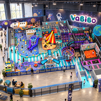 Aire de jeux intérieure commerciale multi-activités avec fosse à balles, trampoline, fosse à mousse, parcours de cordes, toboggans et jeux d'escalade pour les centres de divertissement familial (CDEF) OEM