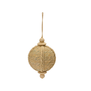 Boule de Noël en jute de ferme tissée à la main ornements décorations de Noël en gros d'artisans du Vietnam - Product Image 1