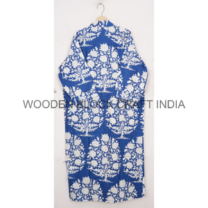 ชุดกิโมโนผ้าคอตตอนของผู้หญิงชุดนอนสไตล์ญี่ปุ่นพิมพ์ลายดอกไม้ทำด้วยมือ - Product Image 4