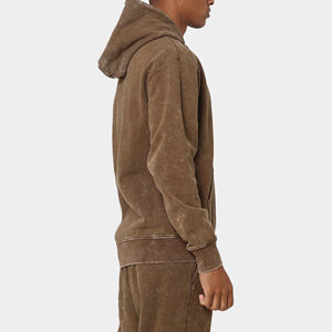 Sudadera con Capucha para Hombre, Estilo Hip Hop, Lisa, Lavada al Ácido, Precio Bajo, Servicio OEM, Venta al Por Mayor - Product Image 5