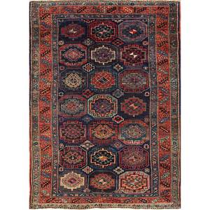 Alfombra de Lana Anudada a Mano Kiaan Blue Paem-230, Diseño Geométrico, Tamaño Grande, para Decoración de Sala de Estar Juvenil, Alfombras Jaipur US - Product Image 1