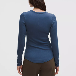 Combinaison de yoga pour femmes, nouvelle collection automne/hiver, manches longues, couleur nude, séchage rapide, respirante, écologique, coupe régulière, coupe-vent, élastique - Product Image 3