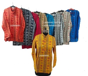 Algodón Kurta om impreso mantra algodón Kurta DE LA India algodón rayas Kurta algodón Kurta DE LA India al por mayor Boho kurta - Product Image 1