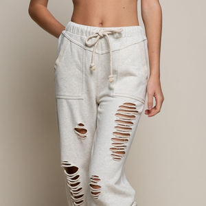 Offre Spéciale à la mode avec étiquette personnalisée, joggeurs compétitifs pour femmes en détresse de qualité supérieure fabriqués en usine - Product Image 3