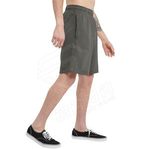 Pantalones cortos informales para entrenamiento de gimnasia para hombre al por mayor, 100% de algodón, sólidos, con estampado de logotipo personalizado, ropa de calle para correr, ropa deportiva - Product Image 3