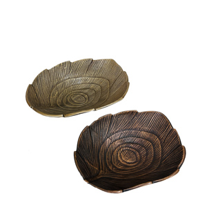 Plateau de service à feuilles naturelles Bol à vaisselle en métal stylisé Articles de décoration de table Bols à fruits secs minimalistes Plats et assiettes occidentaux - Product Image 6
