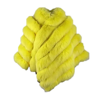 Blouson Bomber Femme en Fourrure de Renard Jaune, Meilleure Vente OEM, Hiver, Grande Taille, Fermeture Éclair, Chauffant, Respirant, Coupe-Vent, Finition Haut de Gamme