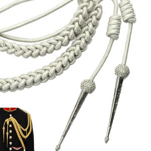 Cordón de hombro de mylar plateado Aiguillette, cordón de hombro para prendas de vestir, aiguilletes de moda de lujo, aiguilletes de alta calidad. - Product Image 3