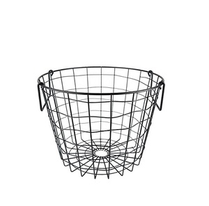 Panier à linge en fil métallique Panier de rangement en fer noir Poubelle à linge sale Panier organisateur pour salle de bain Placard Articles divers Noir - Product Image 6