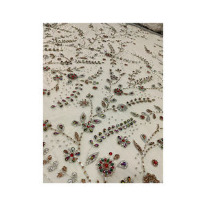 Tissu perlé fait main de haute qualité pour les femmes robe de soirée robe de soirée et robe de mariée tissu - Product Image 1