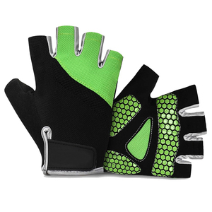 Guantes de Ciclismo de carreras personalizados, guantes de Ciclismo de medio dedo para hombre, con estampado de logotipo, a prueba de viento, transpirables, de cuero para exteriores - Product Image 1