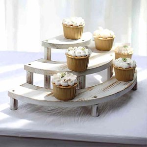 Soporte redondo de madera y metal moderno de 3 niveles más vendido, desmontable, profesional y romántico, hecho a mano - Product Image 6