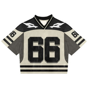 OEM por encargo streetwear boxy fútbol Camiseta de manga larga de doble capa de malla de fútbol Jersey para los hombres - Product Image 5