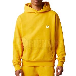 Mode d'hiver en plein air, sweat-shirts à capuche personnalisés pour hommes, couleur jaune, simple, uni, sweat-shirt décontracté, sweat-shirts à capuche personnalisés pour hommes - Product Image 3