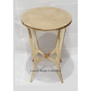 Mesa de centro lateral de diseñador de hojas, accesorios de muebles para sala de estar y dormitorio, mesa de centro lateral, mesa de Metal grande de Color dorado - Product Image 3