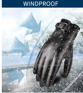 Guantes de vestir de cuero de piel de oveja impermeables de alta calidad a la moda para invierno para uso diario deportes al aire libre, incluida la conducción - Product Image 4