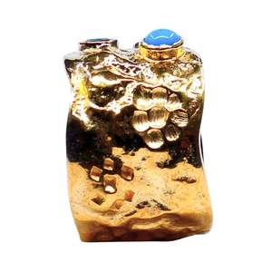 แหวนเพชรเทอร์ควอยซ์สีเงินสเตอร์ลิง925ชุบทองคลาสสิกสำหรับงานแต่งงานและงานปาร์ตี้ - Product Image 4