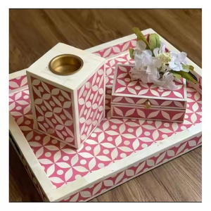 Boîte à brûleurs exclusive de luxe Ramadan Mabkhara 2025 Brûleur de bakhoor tendance en nacre et incrustation d'os avec base en acrylique - Product Image 4