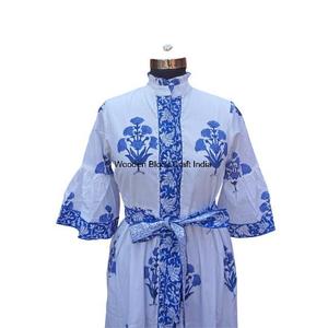 ชุดเดรสผ้าฝ้ายลำลองสำหรับงานปาร์ตี้ริมชายหาด สไตล์ทางการ สวมใส่สบาย ชุดลำลองพิมพ์ลายด้วยมือ ชุดเดรสยาวปานกลางสำหรับผู้หญิง ดีไซน์หรูหราและสวมใส่สบาย - Product Image 3