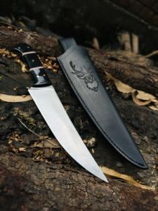 High Carbon Steel Blade <b>Hunting</b> Knife Camping Bushcraft Fixed Blade Knives with Fine Leather Sheath Customized Steel knives - Product Image 3