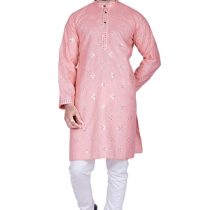 Luxe Soie Coton Hommes Vintage Fête & Festival Porter Designer Personnalisé Plain Travail Traditionnel Kurta - Product Image 1