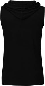 Sweat à capuche d'entraînement en coton de haute qualité pour hommes, débardeurs unis à impression personnalisée avec coupe musculaire, conception sans manches, méthode de tissage tricoté - Product Image 5