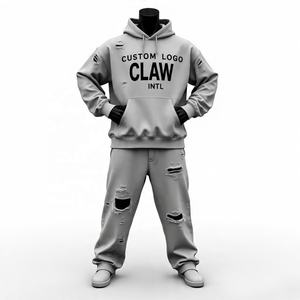 Custom Essentials Baggy 100% Cotton Tech Fleece Chándal Unisex Fabricante Pantalones de chándal y Sudadera con capucha Conjunto para hombres - Product Image 4