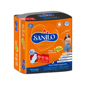 ผ้าอนามัยซานิโล คอตตี้ ซอฟท์ แม็กซี่ คอตตี้ XXL 320 มม. 40 ชิ้น พร้อมกระดาษเช็ดทำความสะอาด 40 แผ่น ซึมซับได้สูงสุด - Product Image 1