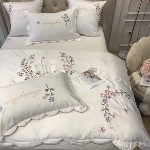 Bán Buôn Vua Kích Thước Điện Đồng Bằng Bộ Đồ Giường Đặt 100% Cotton Sang Trọng Khách Sạn Tấm Giường Tùy Chỉnh Thêu Cho Nhà Nhiệt Chăn - Product Image 4