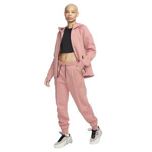 Conjunto Deportivo de 2 Piezas para Mujer, Chaqueta con Capucha y Cremallera Completa Estilo Fleece Técnico 100% Algodón Color Rosa Polvoriento de Invierno y Pantalones Jogger - Product Image 1