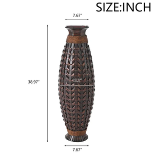 Jarrón de Piso de Bambú Tejido a Mano Hecho en Vietnam, Material Ecológico para Decoración del Hogar y Decoración de Mesa, Venta al por Mayor - Product Image 4