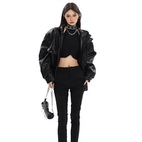 Dernières tendances de la mode streetwear, vestes en cuir à fermeture éclair élégantes pour femmes, vente en gros, vêtements unisexes Y2K, veste de motard d'hiver sur mesure