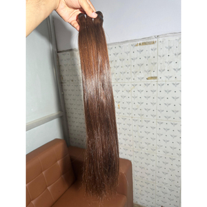 Alta calidad hueso recto indio cabello humano crudo solo donante barato Remy paquetes de cabello cutículas alineadas extensiones sin enredos - Product Image 4