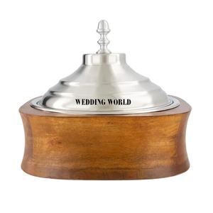 Juego de dos ollas de madera, cazuela de diseñador con acabado personalizado, suministros de alimentos para bodas y eventos, calentador de alimentos de Metal - Product Image 3