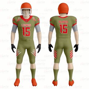 Meilleures ventes, ensemble uniforme de football américain à manches courtes en polyester respirant, design personnalisé, vêtements d'entraînement, impression par sublimation - Product Image 5