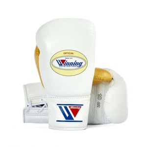 Guantes de boxeo con cordones de competición de boxeo personalizados-oro blanco - Product Image 1
