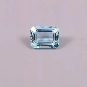 Pierre précieuse aigue-marine naturelle 1.45 Cts forme octogonale 8x6 MM brillant facettes coupe bleu aigue-marine pierre précieuse en vrac - Product Image 3