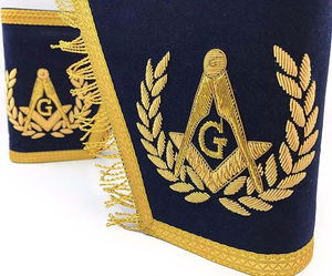 La mejor calidad artesanal provincial vestido completo bordado guanteletes azules - Product Image 5