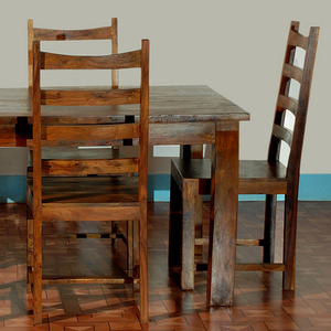 Moderne en bois massif sheesham bois table à manger et chaises ensemble - Product Image 6