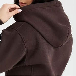 Printing Logo <b>Long</b> <b>Sleeve</b> Crop Hoodie Zipper Drawstring Sweatshirts Women Crop <b>Top</b> Hoodie - Product Image 3