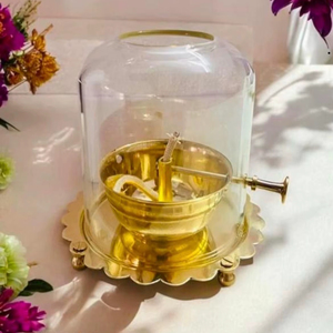 Diya Fer Plaqué Or Forme Ronde Lampe Traditionnelle Puja Huile Deepak Jyoti Brillant Poli Activités Religieuses Oretrove MHQ - Product Image 1