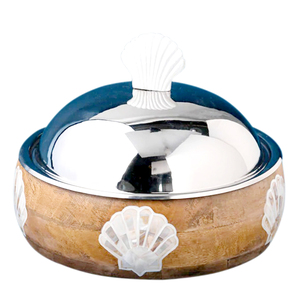 Cazuela de acero inoxidable de metal personalizada de lujo y moderna, calentador de alimentos, más vendido y de alta calidad, redondo - Product Image 1